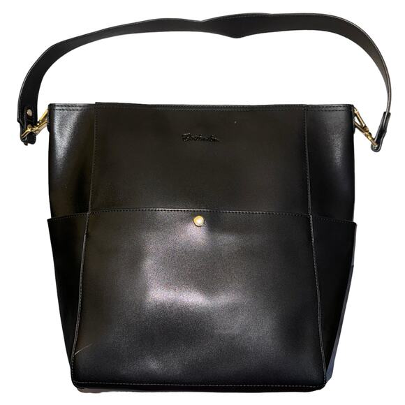 Bostanten Lottery Leather Hobo Bag Large Black - Picture 4 of 7